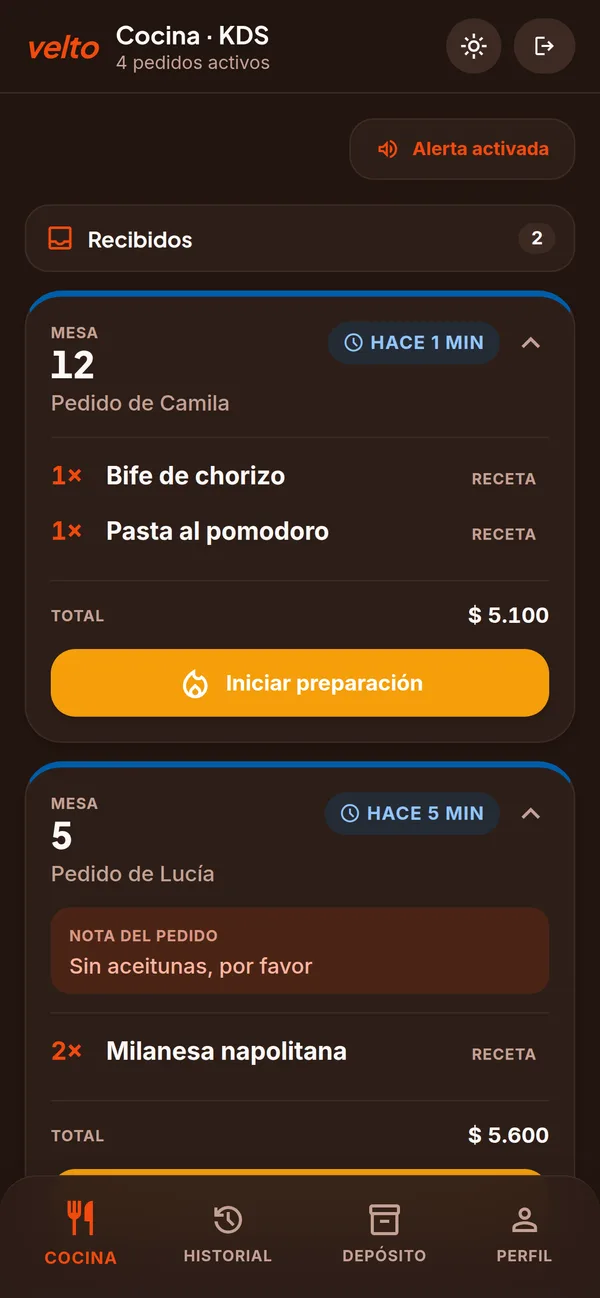 Velto, vista de cocina